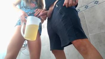 pee bath mine and my stepfather with more than 4 liters -RED VIDEO COMPLETE-